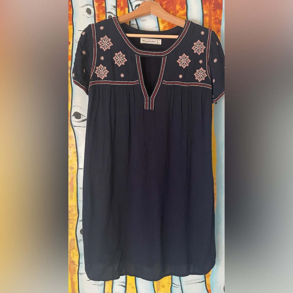 Size large Abercrombie and Fitch embroidered dress